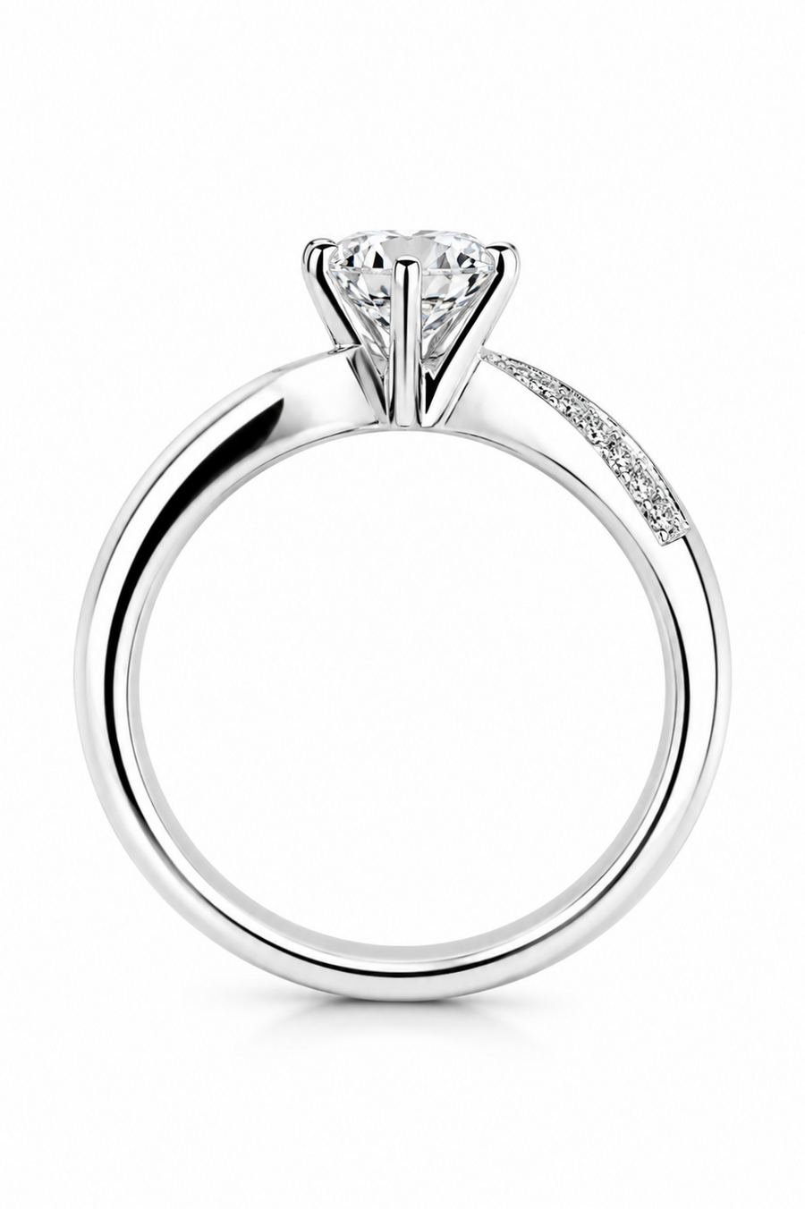 PLatinum Diamond Solitaire Twist Engagement Ring