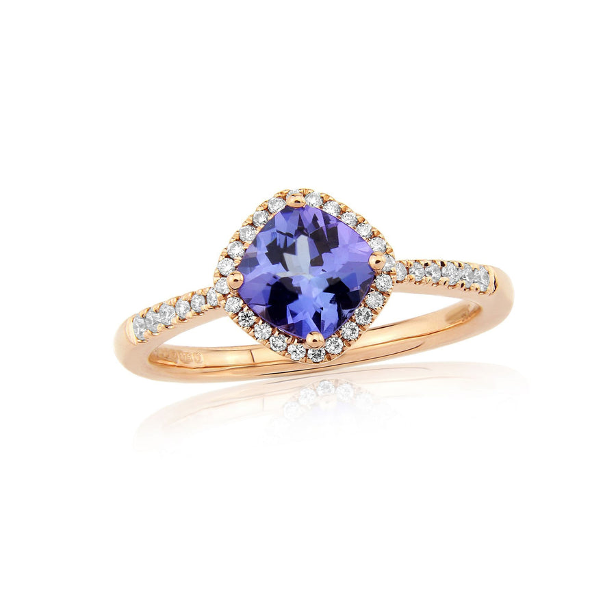 9ct Rose Gold And Tanzanite Ring