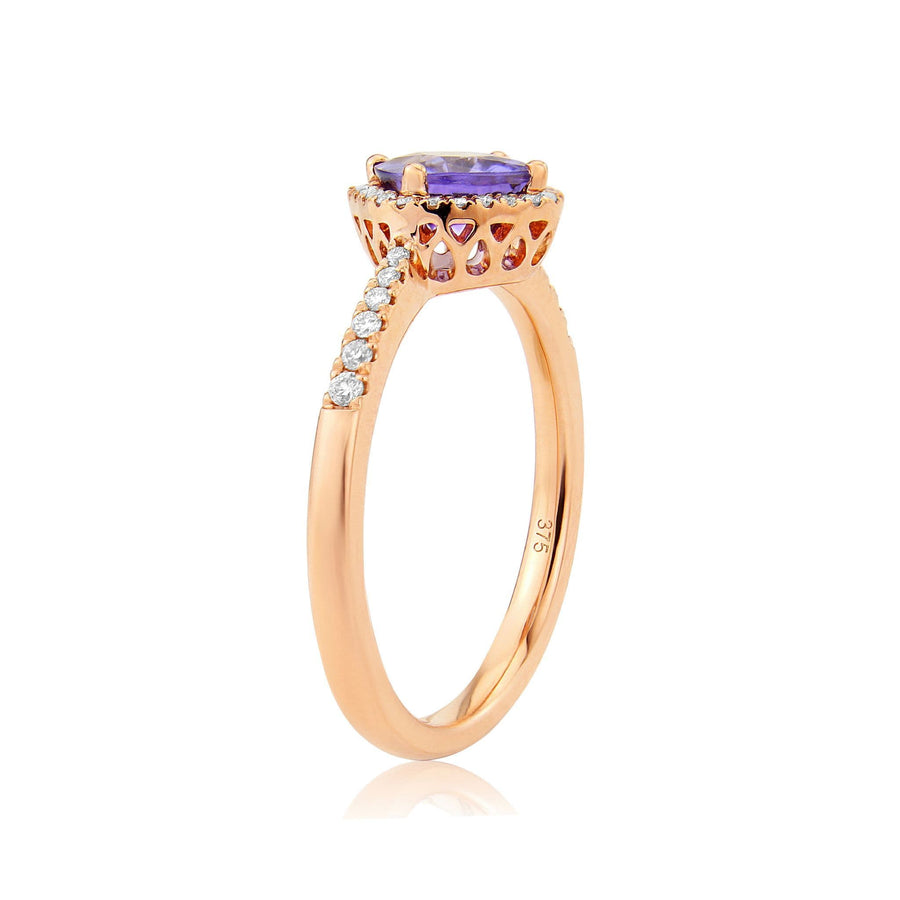 9ct Rose Gold And Tanzanite Ring