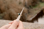 Teal Sapphire & Diamond Engagement Ring