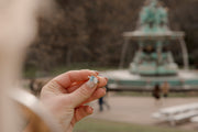 Platinum Blue Emerald Cut & Pear Cut 'Toi Et Moi' Ring