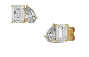 18ct Yellow Gold Lab Grown Diamond Emerald & Pear Cut Studs