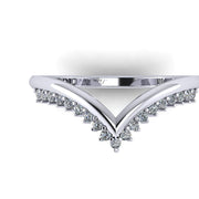 18ct white gold diamond shaped wedding ring