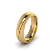 Two Wedges Yellow Gold Wedding Ring