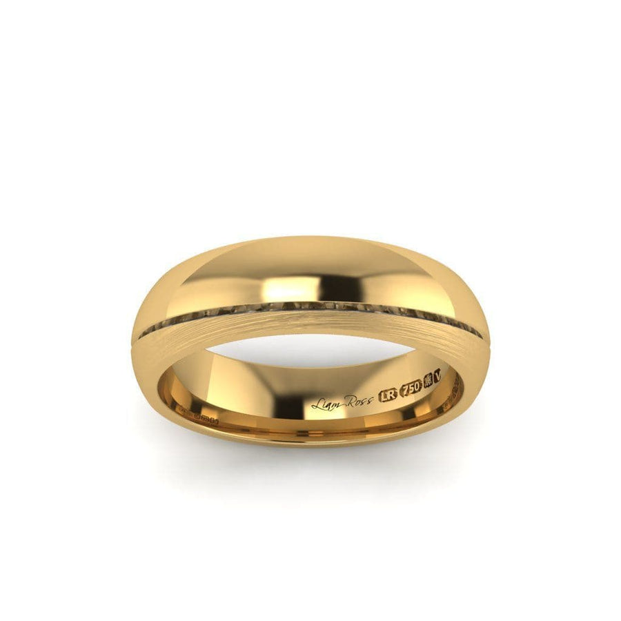 Two Wedges Yellow Gold Wedding Ring