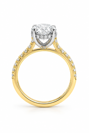 Two Tone Lab Grown 2.50ct Oval Diamond Engagement Ring
