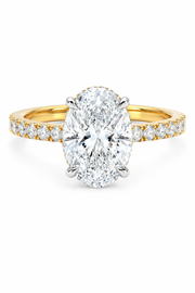Two Tone Lab Grown 2.50ct Oval Diamond Engagement Ring
