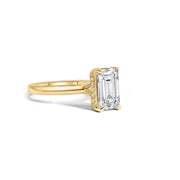 18ct Yellow Gold Emerald Cut Lab Grown Diamond Ring
