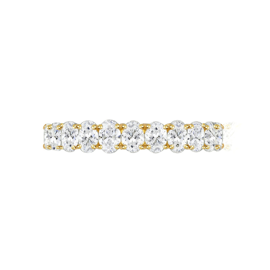 Yellow Gold Lab Grown Oval Diamond Eternity Ring