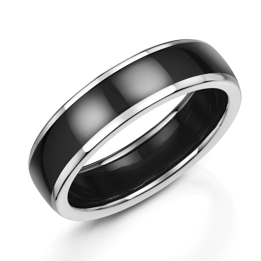 Zirconium And 9ct White Gold Wedding Ring