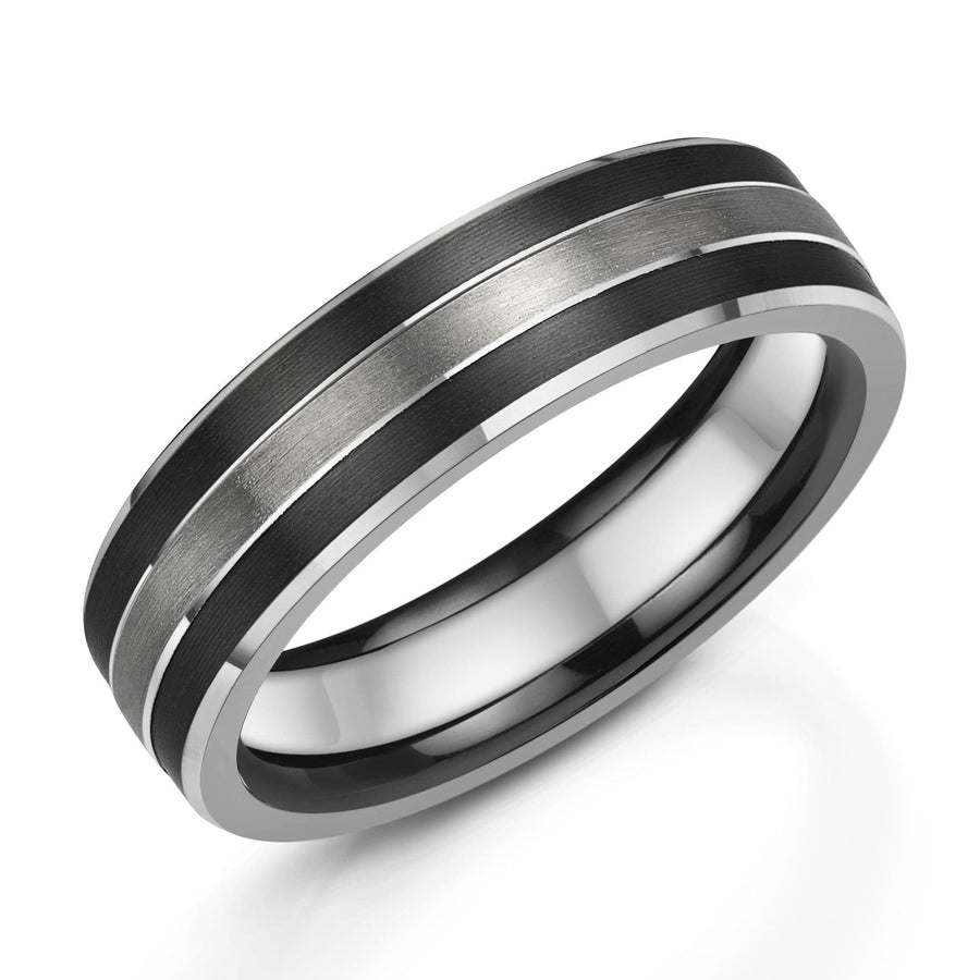 Zirconium, Platinum And Silver Wedding Ring